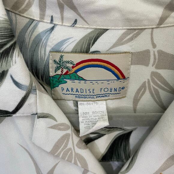 Vtg Paradise Found Short Sleeve Button Up Hawaiian Shirt Made In US-Large - Picture 6 of 6